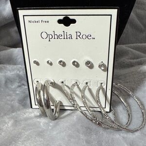 Ophelia Roe Silver Multi-Pair Earring Set - Hoop & Stud Collection